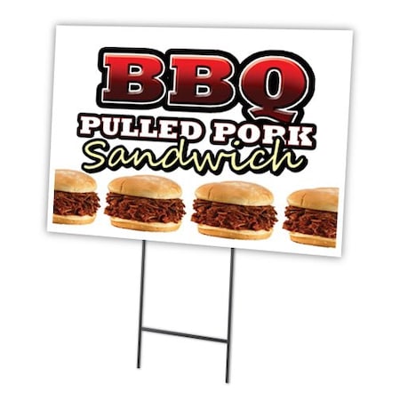 Bbq Pulled Pork Yard Sign & Stake Outdoor Plastic Coroplast Window